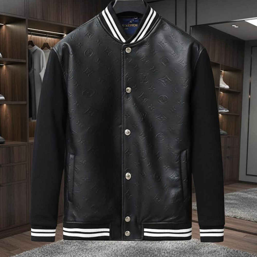 Louis Vuitton Embroidered logo Black Premium Jacket-thumb-2