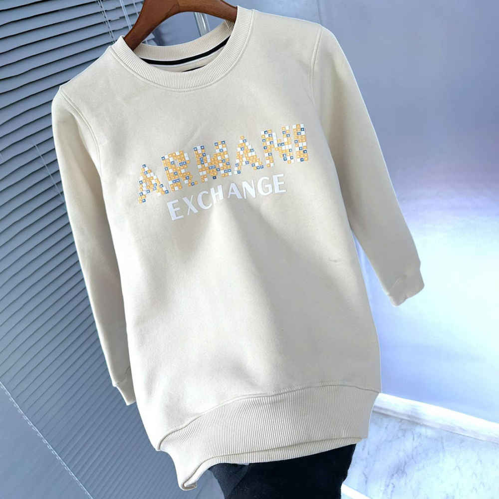 Armani Exchange Cream Premium Quality Sweatshirt-2