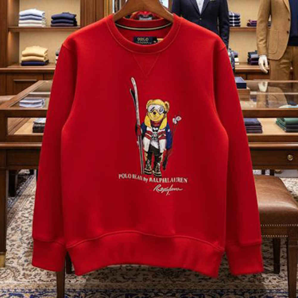 Ralph Lauren Red Teddy Print Premium Quality Sweatshirt-3