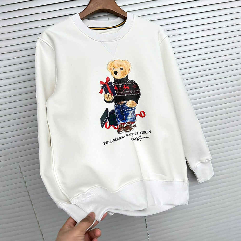 Ralph Lauren White Teddy Print Premium Quality Sweatshirt-1