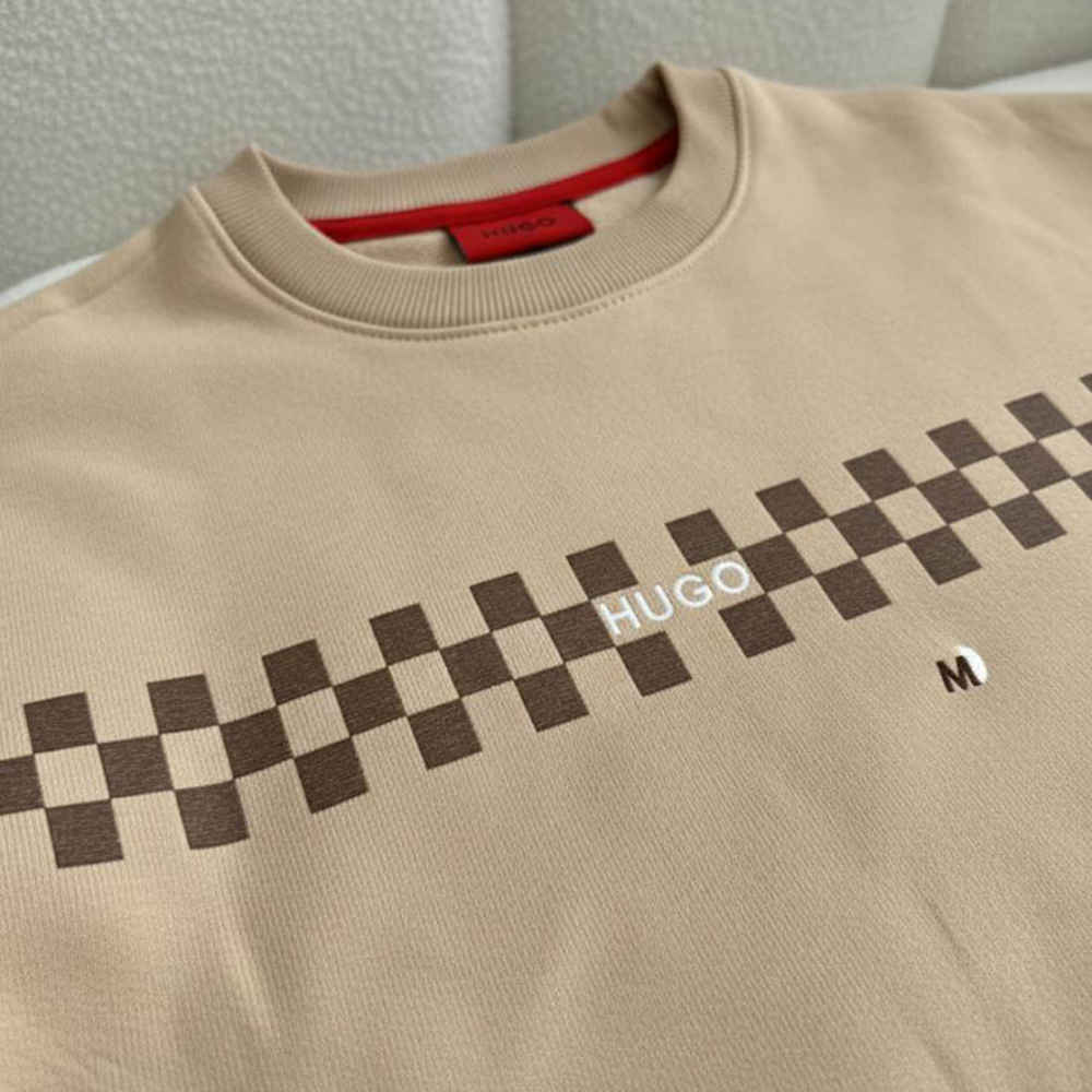 Boss Embroidery Brown cotton Sweatshirt-1