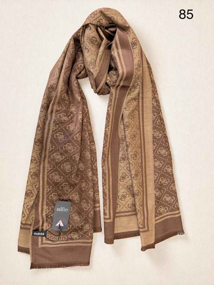Guess Semi Brown Reversible Wool Blend Stole-thumb-1