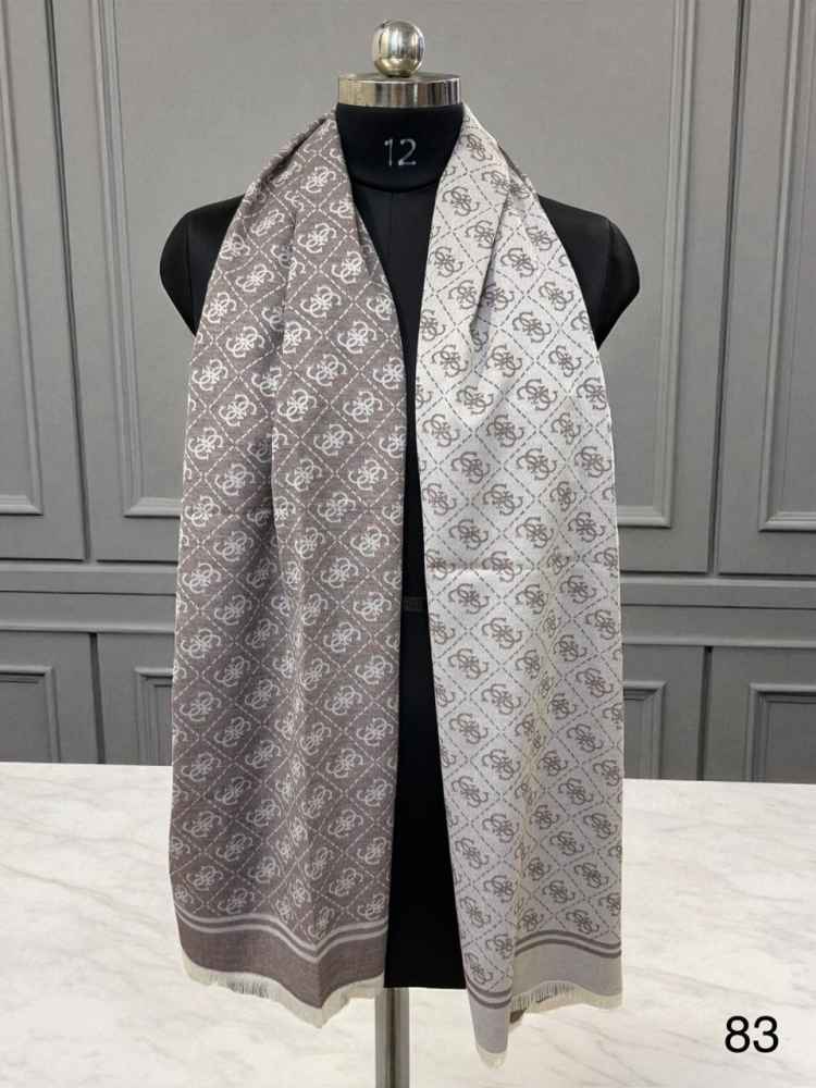 Guess Semi Light Brown Reversible Wool Blend Stole-thumb-1