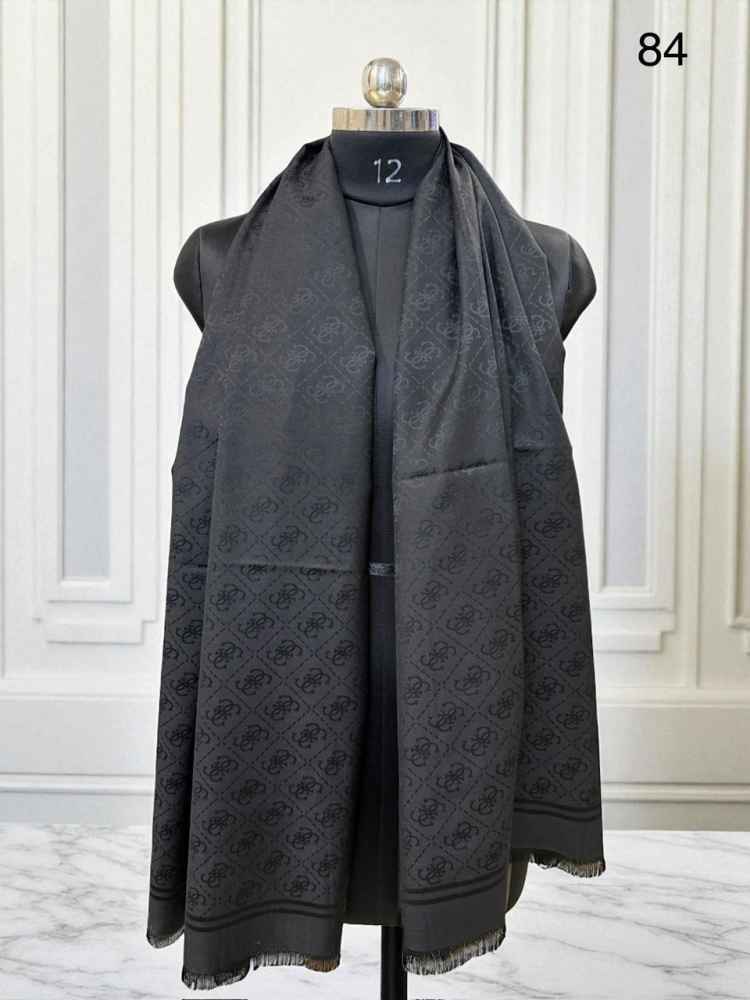 Guess Semi Black Reversible Wool Blend Stole-thumb-1