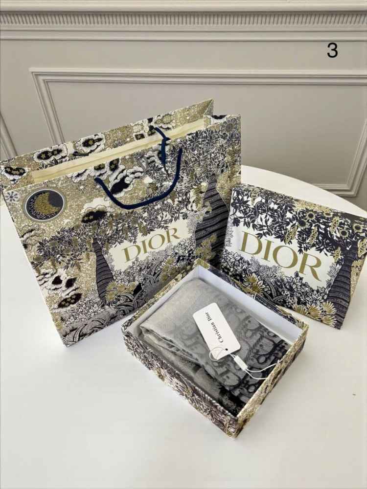 Christian Dior Grey Premium Quality Woollen Stole-1