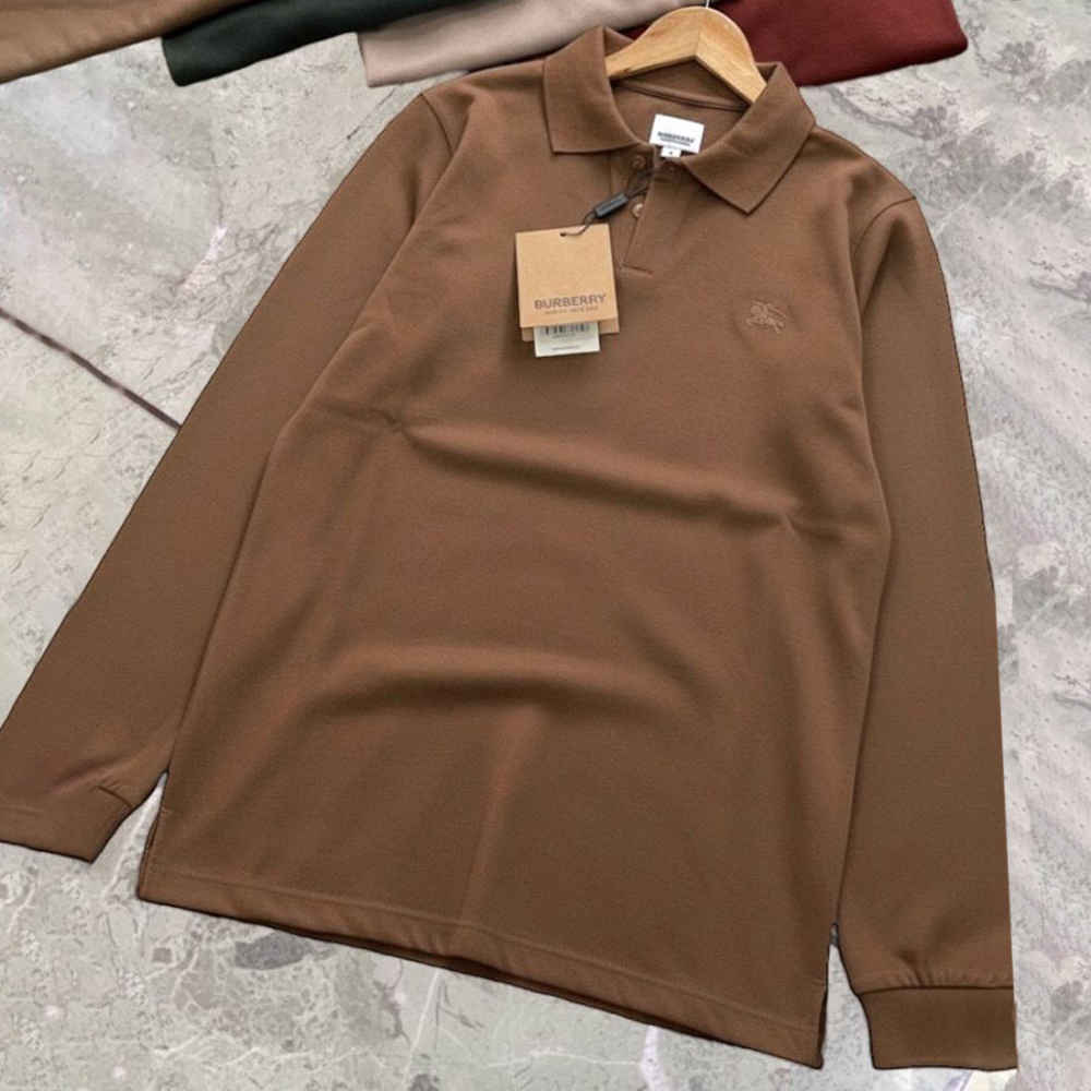 Burberry Brown Premium Full Sleeves Polo T-shirt-thumb-1