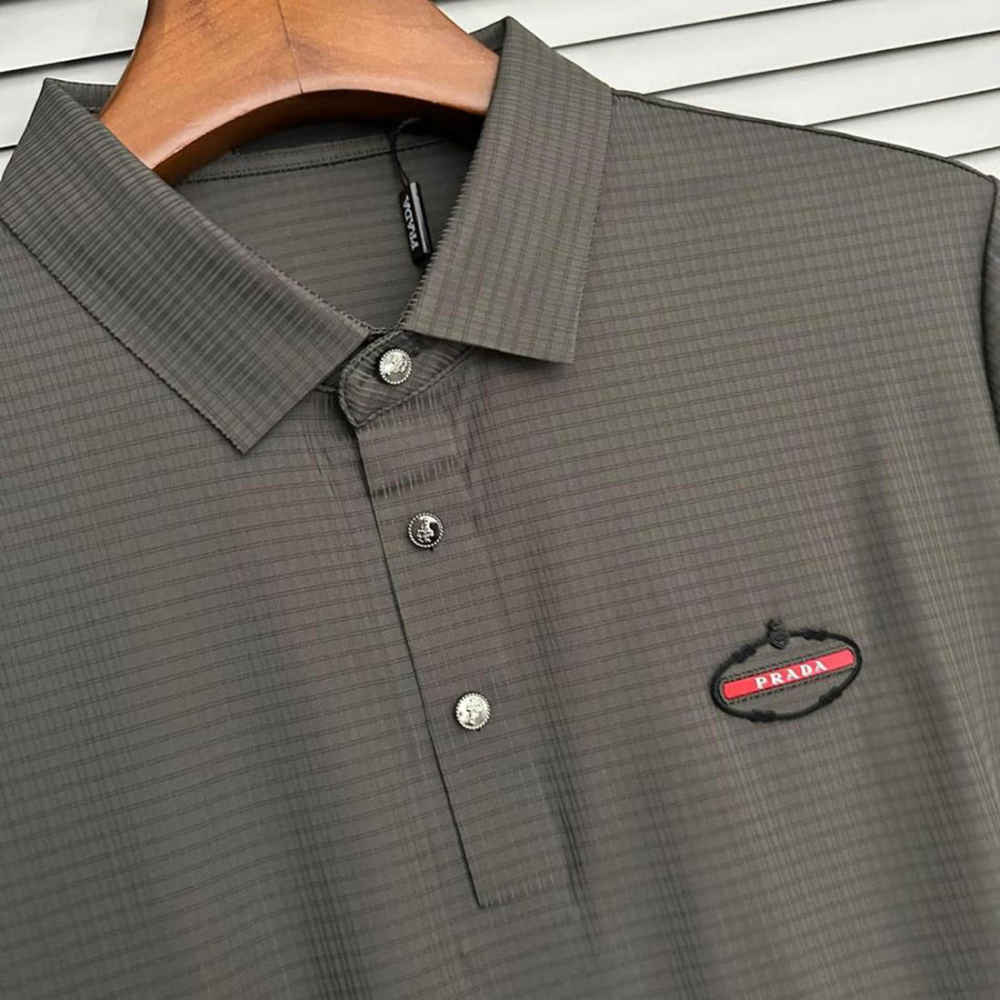 Prada Grey Premium Quality Polo T-shirt-2