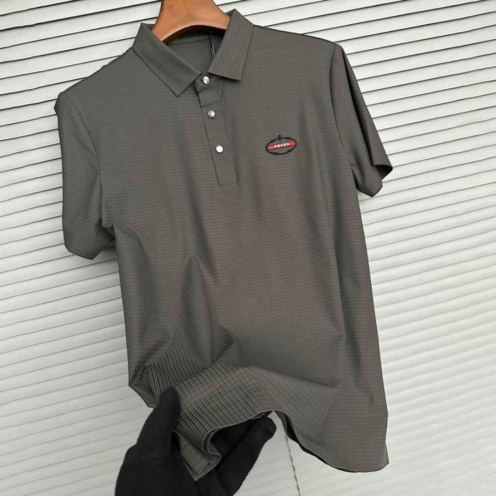 Prada Grey Premium Quality Polo T-shirt-1