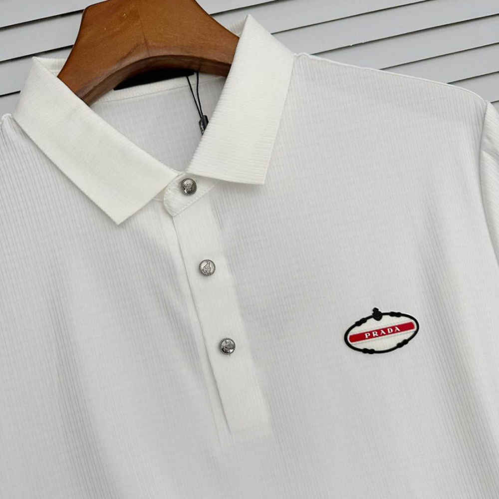 Prada White Premium Quality Polo T-shirt-thumb-2
