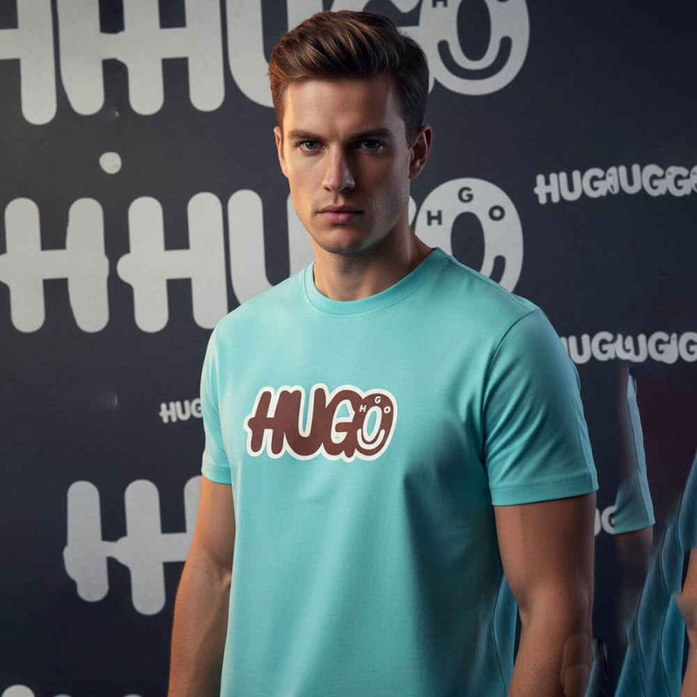 Hugo Boss Sky Blue Premium Quality Tees-thumb-0
