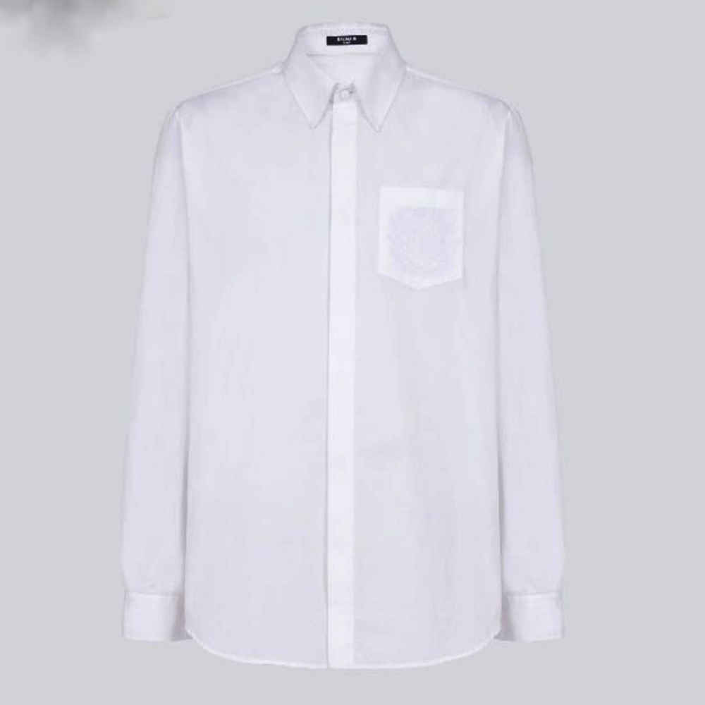 Balmain Embroidered White Premium Cotton Shirt-1