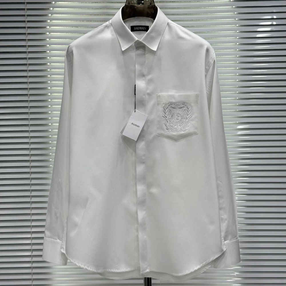 Balmain Embroidered White Premium Cotton Shirt-2