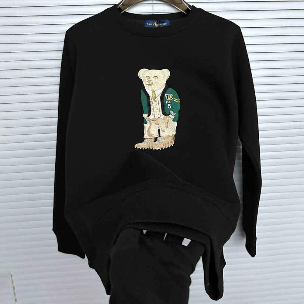 Ralph Lauren Black Teddy Print Premium Quality Sweatshirt-3