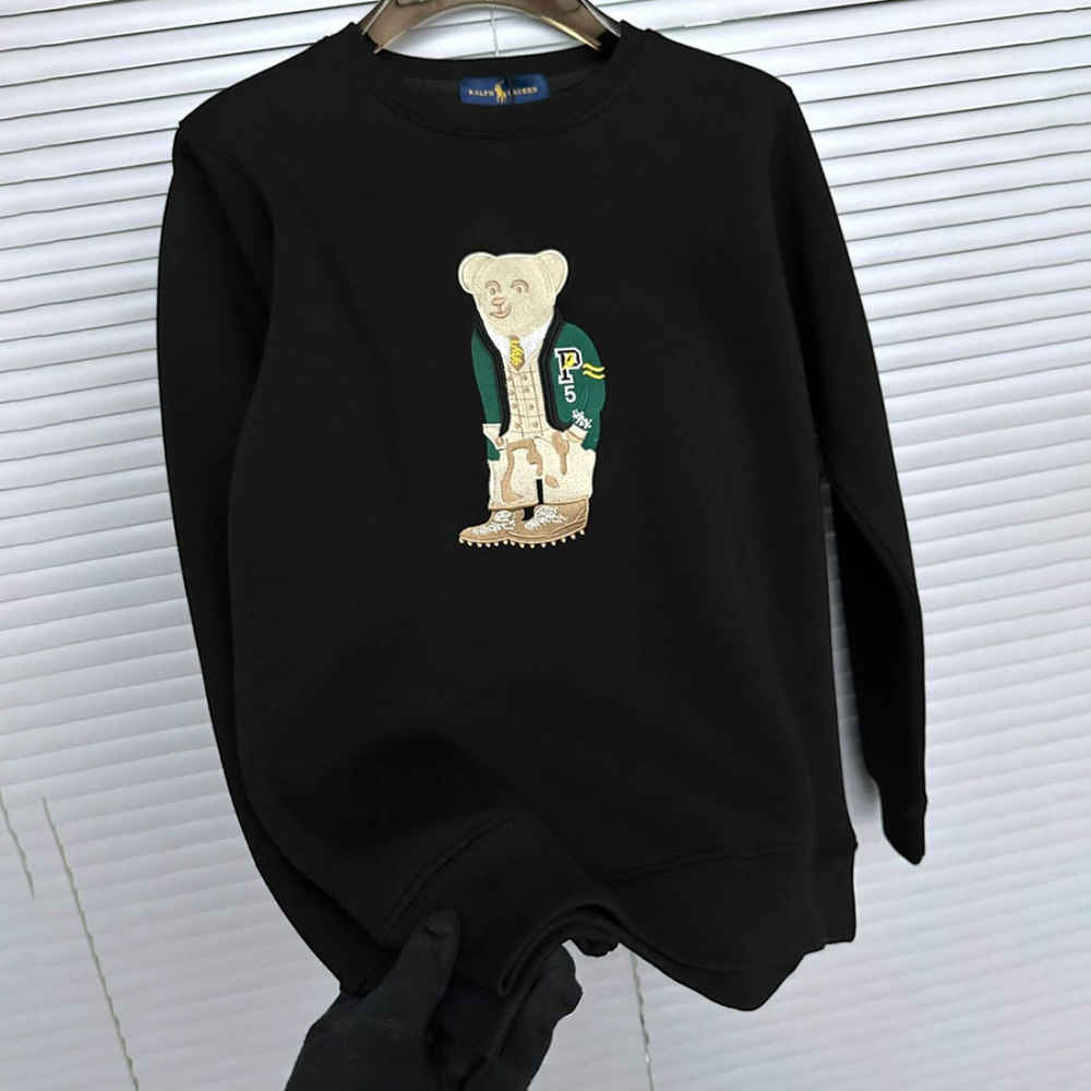 Ralph Lauren Black Teddy Print Premium Quality Sweatshirt-1