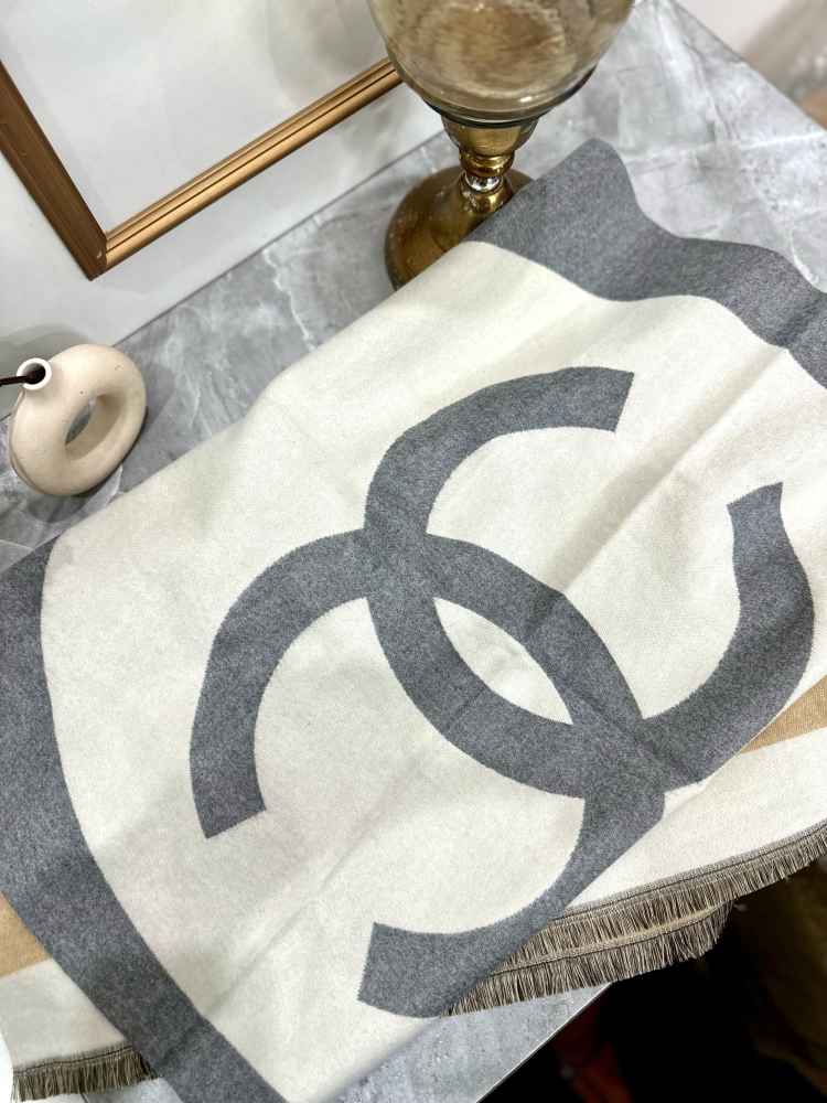 Chanel Reversible Brown Woolen Stole-3