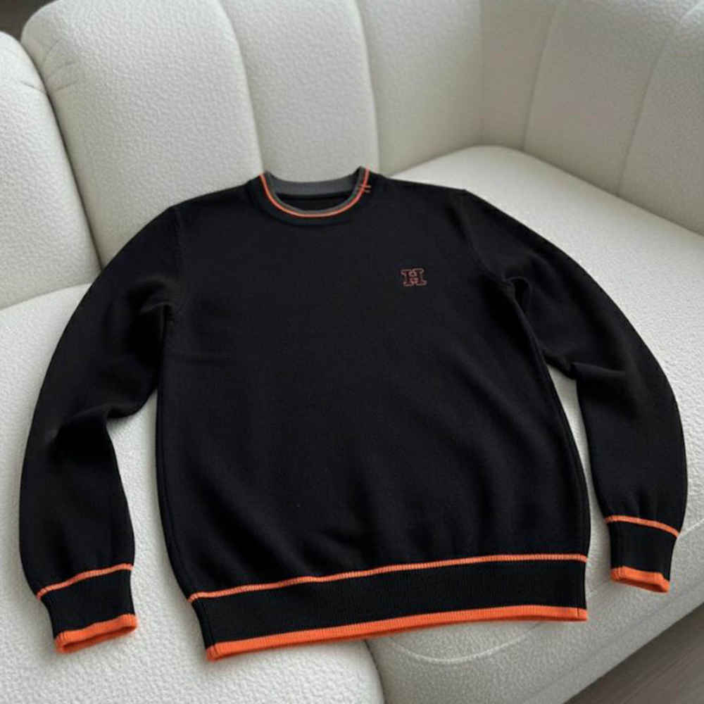 Hermes Black High-End Authentic Quality Pullover-thumb-2