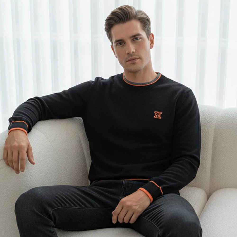 Hermes Black High-End Authentic Quality Pullover-thumb-0