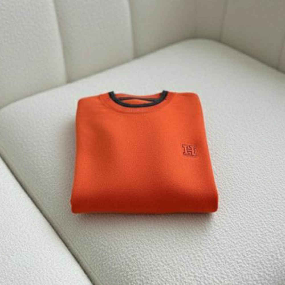Hermes Orange High-End Authentic Quality Pullover-3