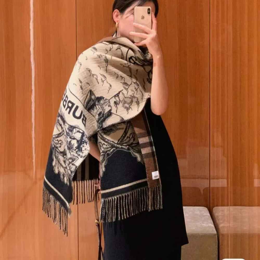 Burberry Cashmere Brown Premium Quality Stole-thumb-0