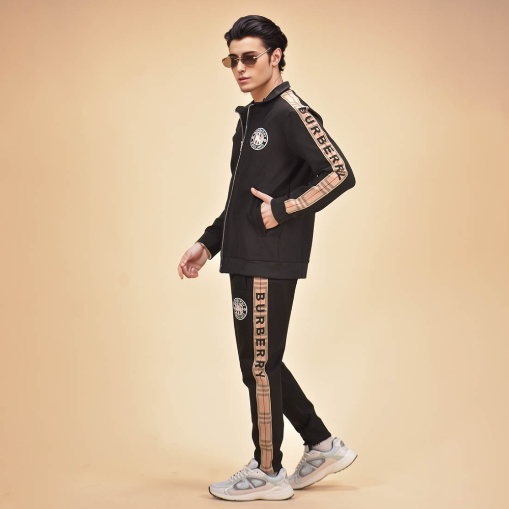 Burberry Embroidered logo Black Premium Tracksuit-1