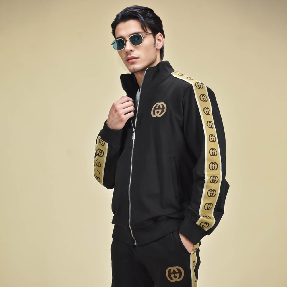 Gucci Golden and Black Premium Quality Track Suit-4
