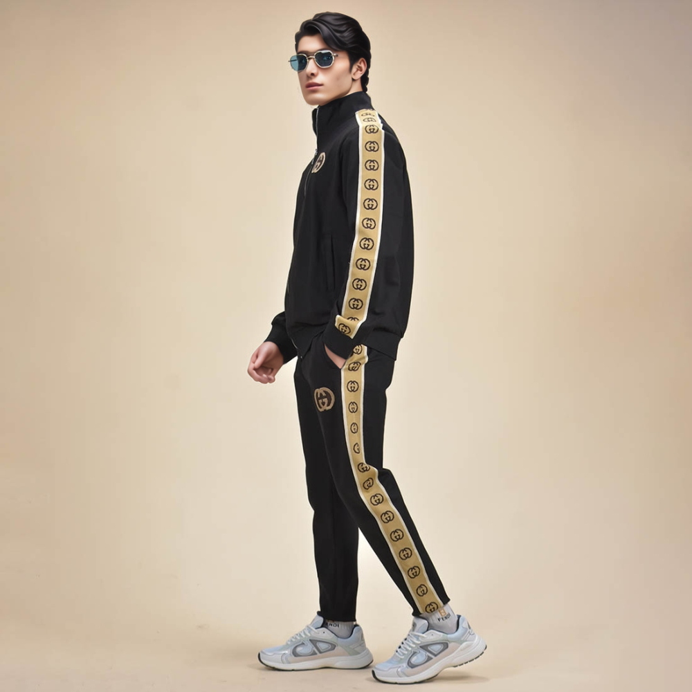 Gucci Golden and Black Premium Quality Track Suit-2
