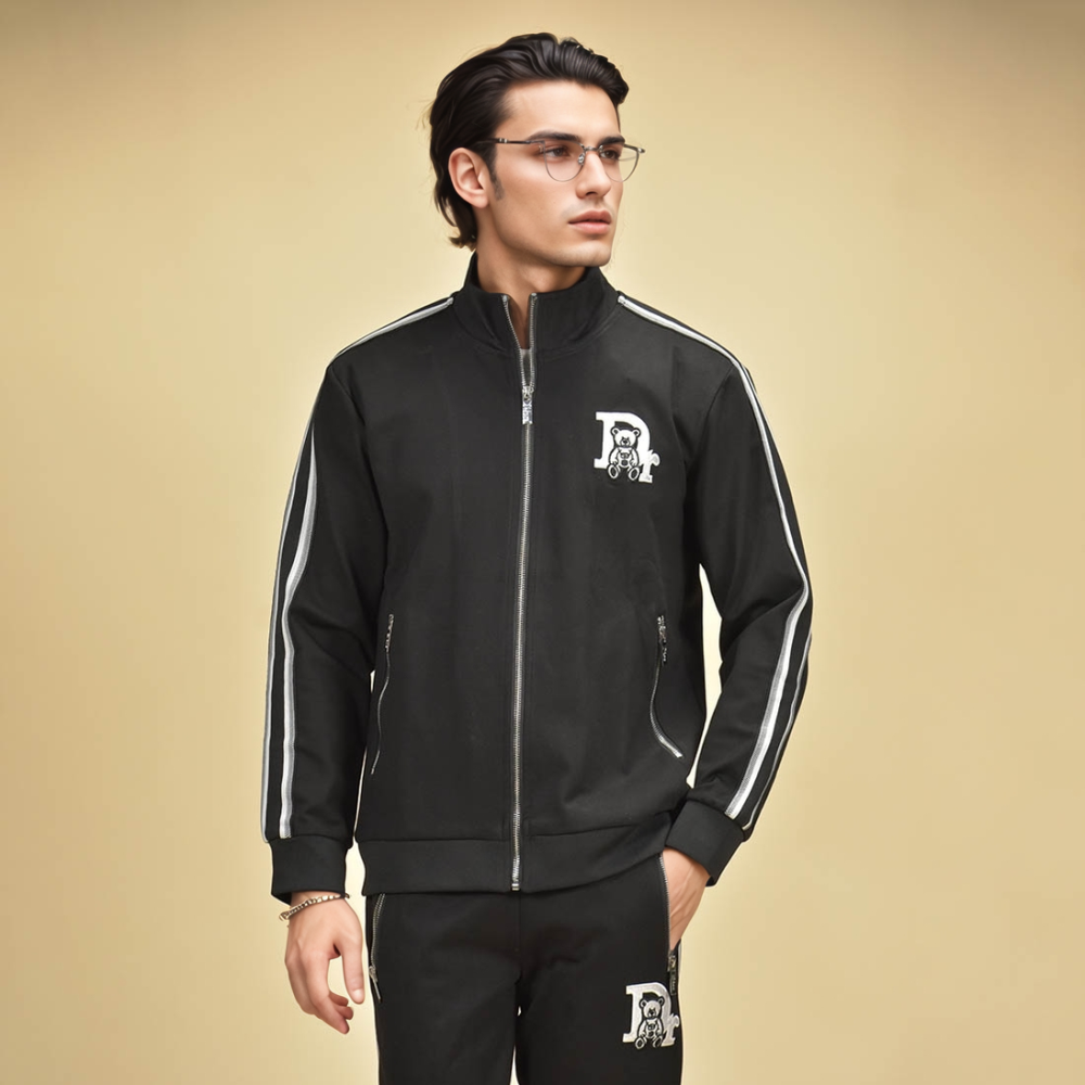 Dior Bear Embroidered Black Premium Tracksuit-thumb-3