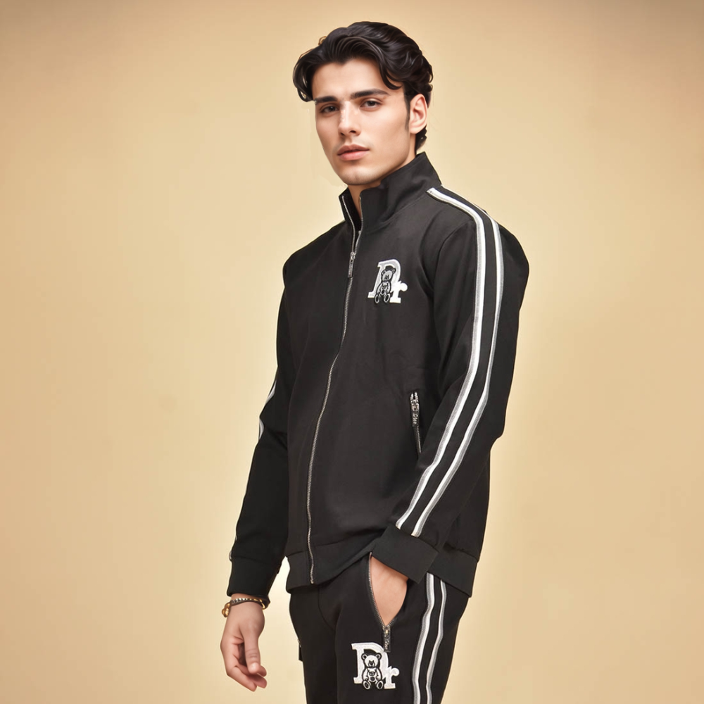 Dior Bear Embroidered Black Premium Tracksuit-thumb-4