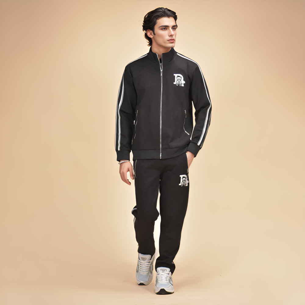 Dior Bear Embroidered Black Premium Tracksuit-thumb-0