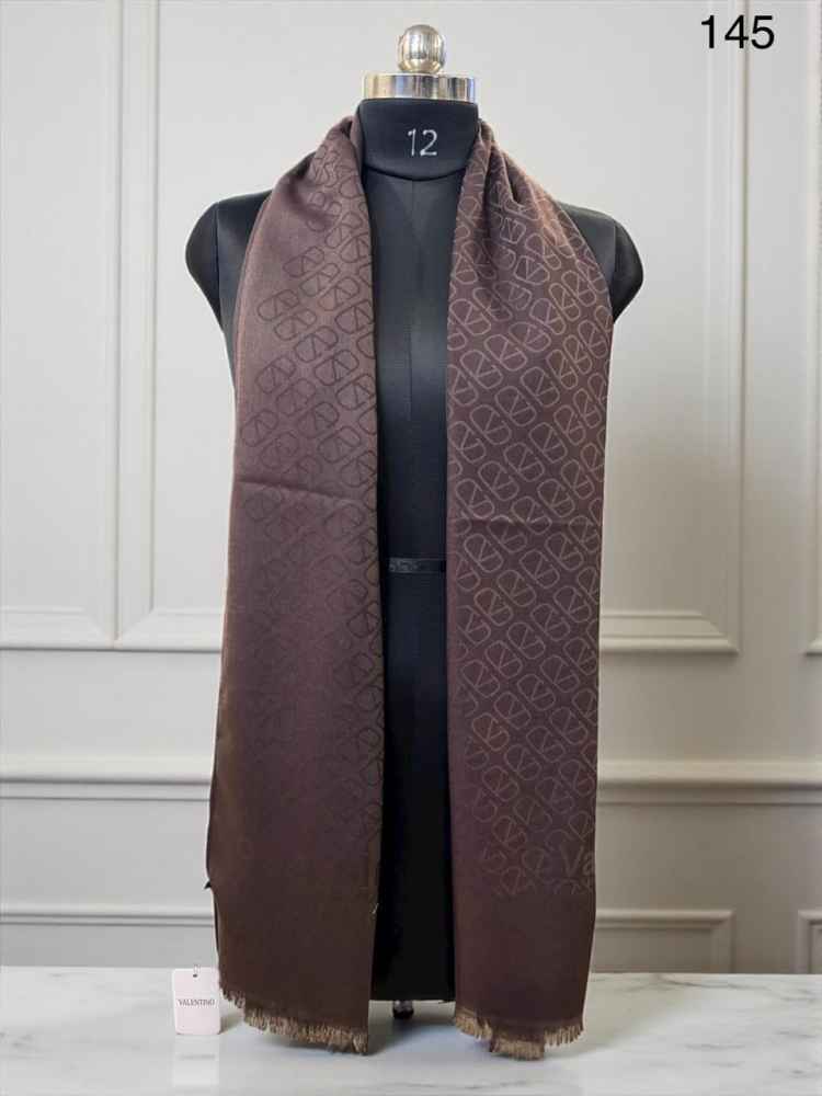 Valentino Dark Brown Premium Quality Woollen Stole-thumb-0