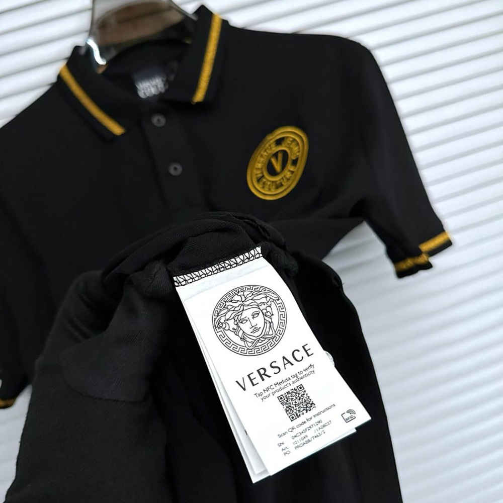 Versace Black Premium Quality Polo T-shirt-2
