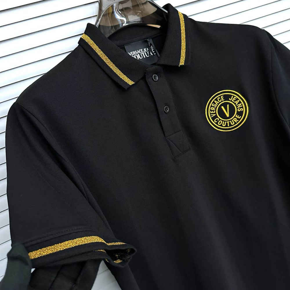 Versace Black Premium Quality Polo T-shirt-1