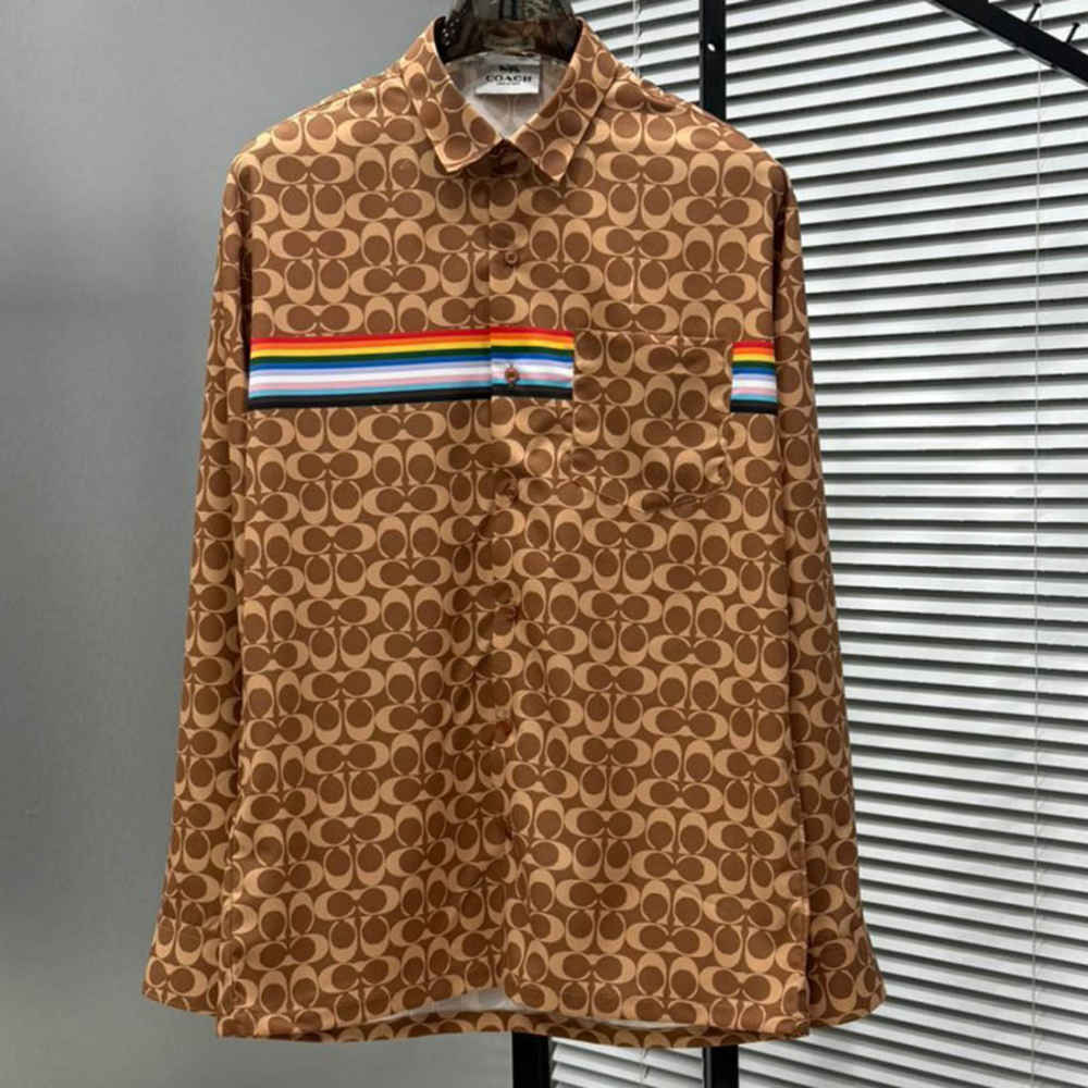 Coach Embroidered Brown Premium Cotton Shirt-2