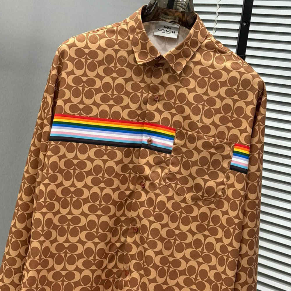 Coach Embroidered Brown Premium Cotton Shirt-3