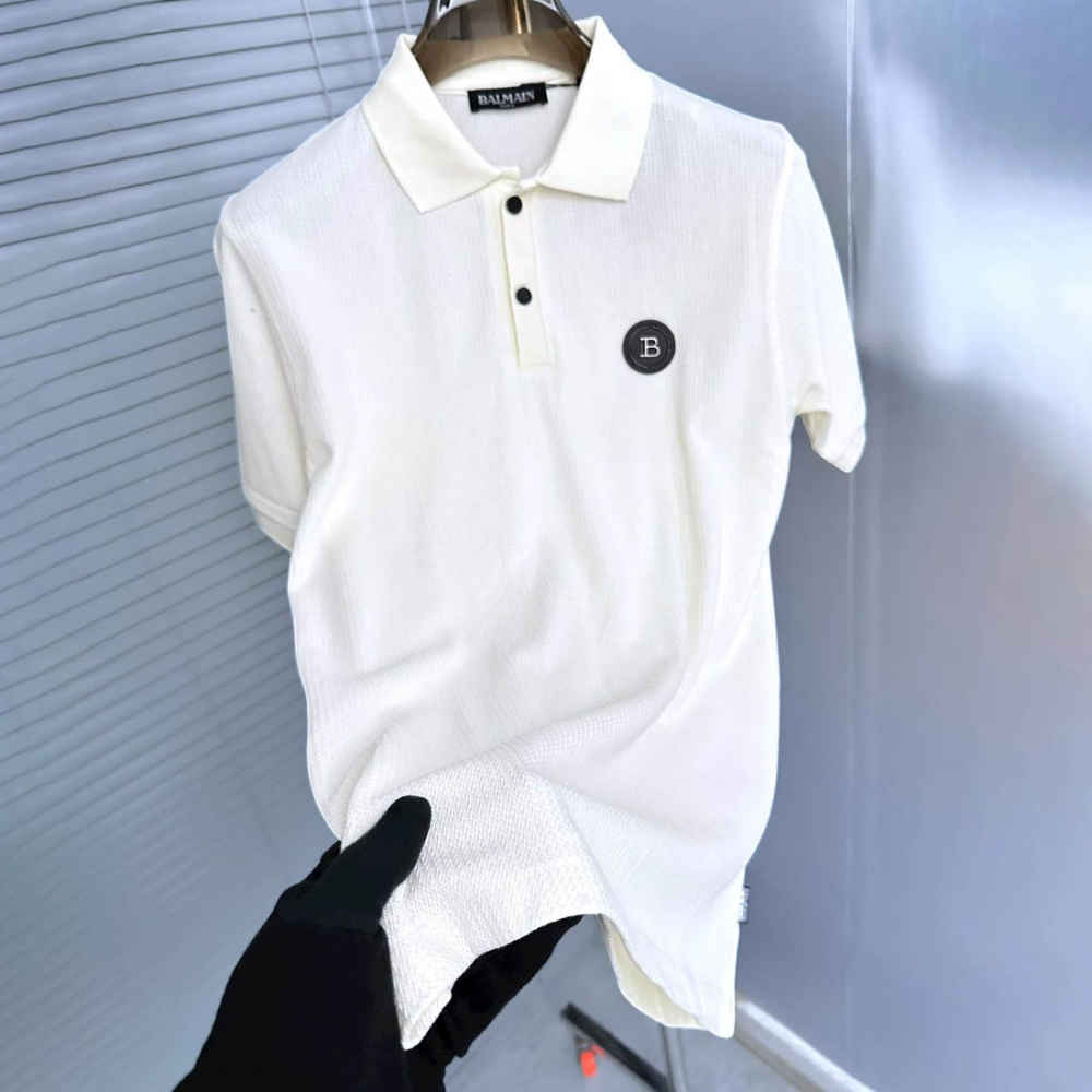 Balmain White Premium Quality Polo T-shirt-1
