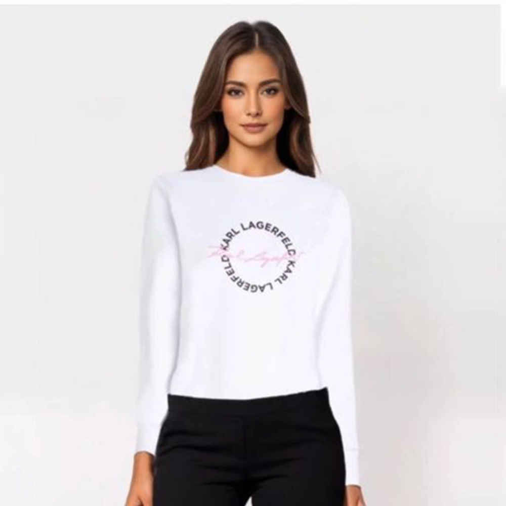 Karl Lagerfeld White Premium Quality Sweatshirt-thumb-0