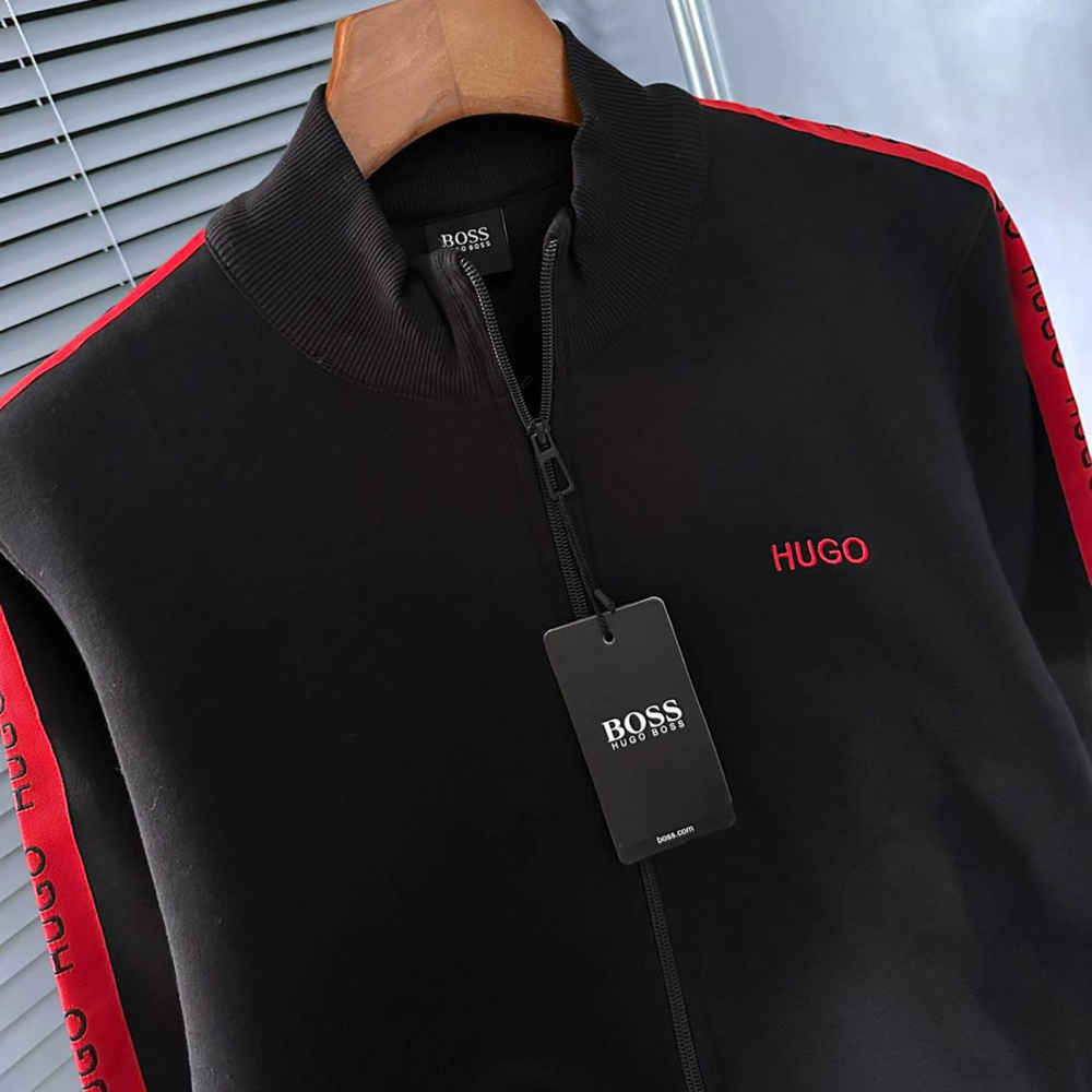 Boss Embroidered logo Black Premium Quality Zipper-thumb-3