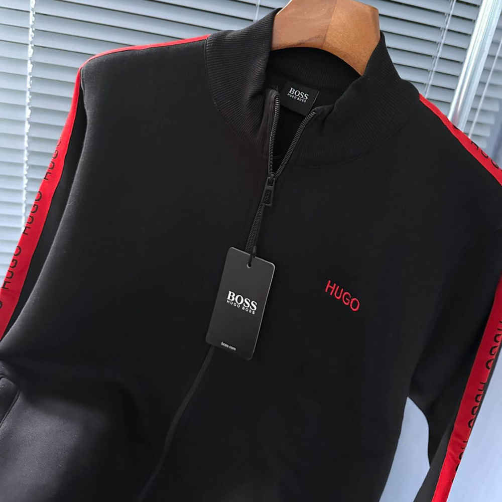 Boss Embroidered logo Black Premium Quality Zipper-thumb-2