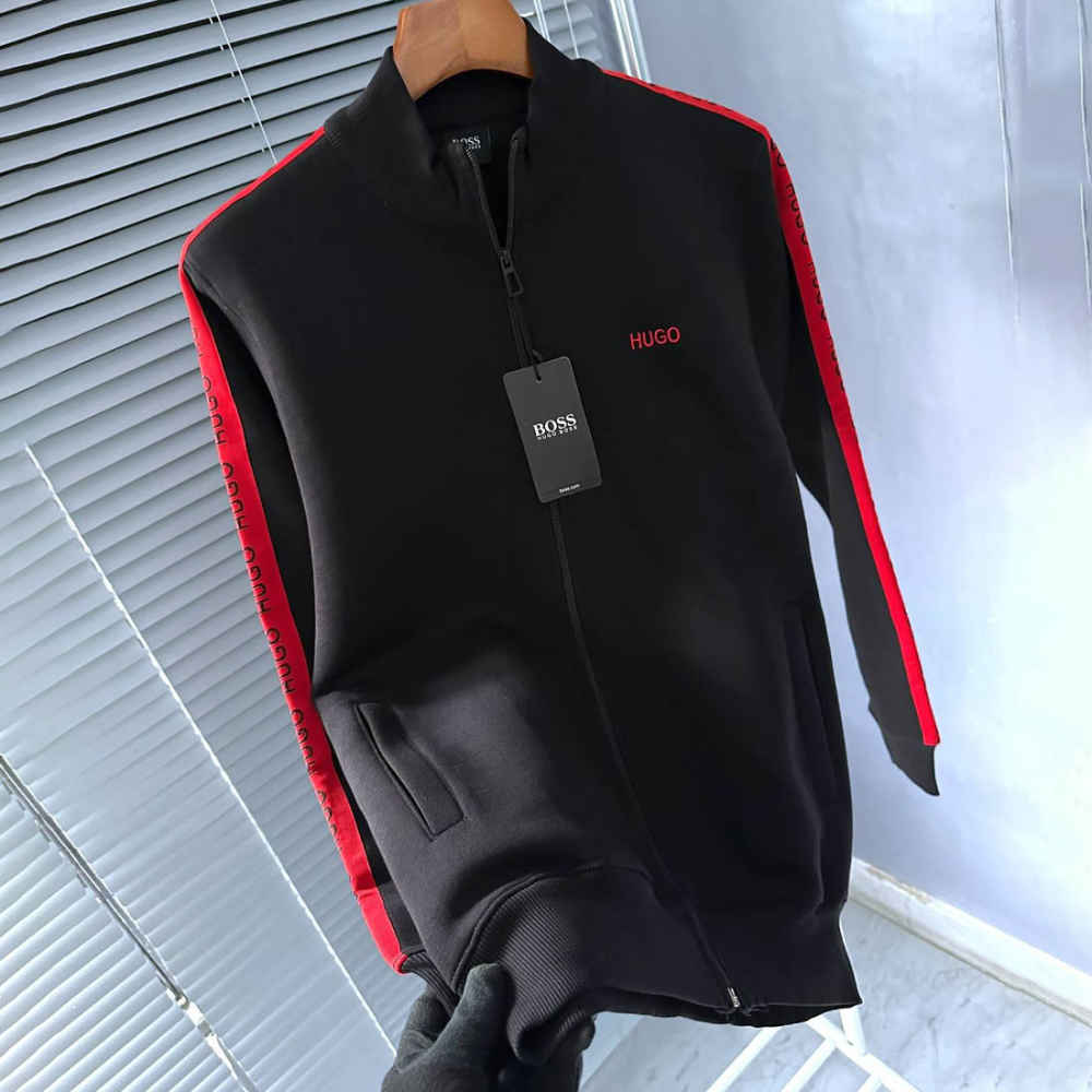 Boss Embroidered logo Black Premium Quality Zipper-thumb-5