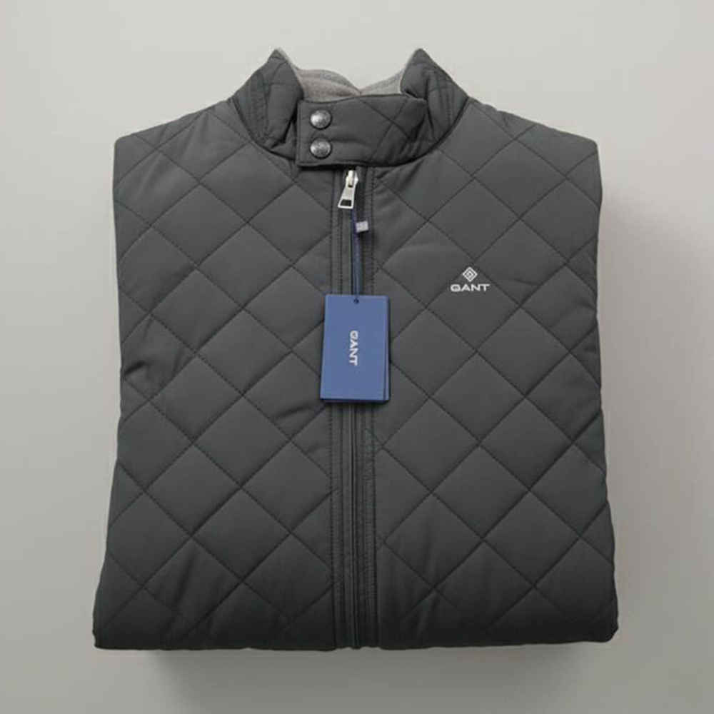 Gant Embroidered logo Black Premium Quality Half Jacket-thumb-3