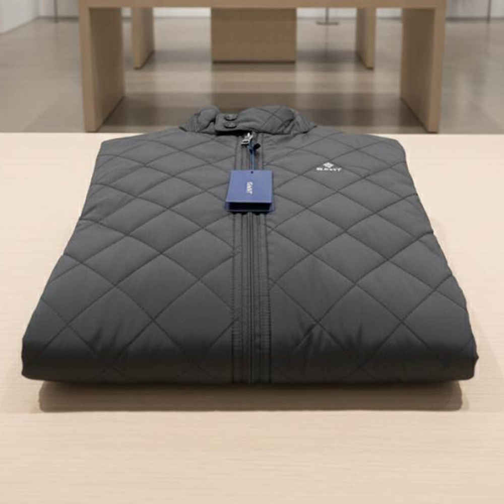 Gant Embroidered logo Black Premium Quality Half Jacket-thumb-4