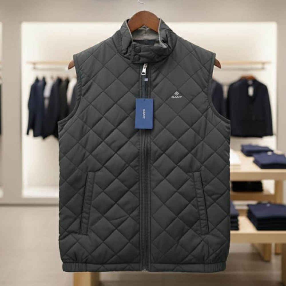 Gant Embroidered logo Black Premium Quality Half Jacket-thumb-5