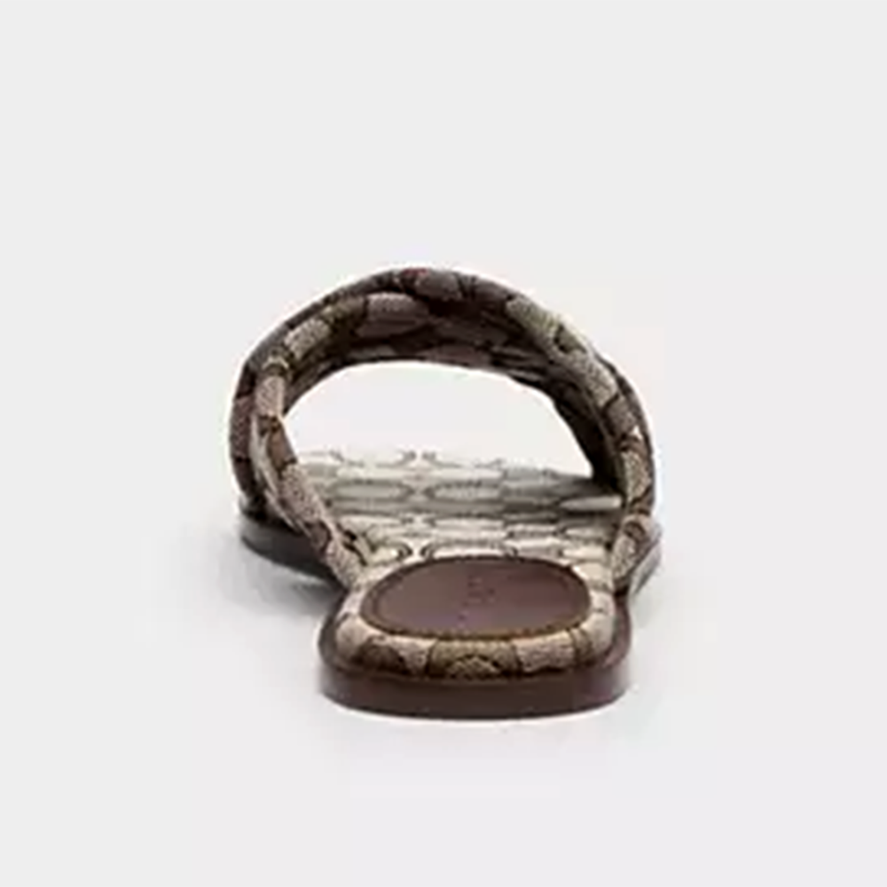 Coach Brown Criss Cross Women's Flat Sandal-thumb-2