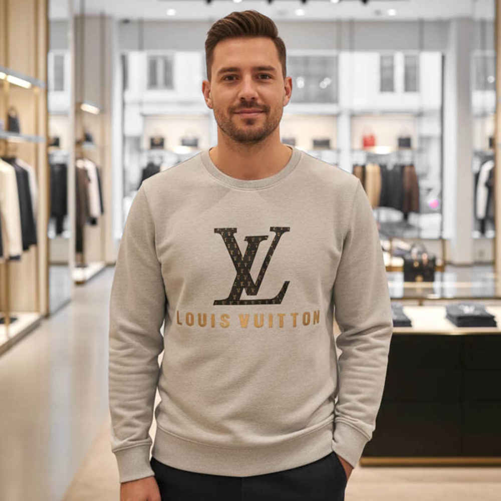 Louis Vuitton Grey Premium Quality Sweatshirt-thumb-0