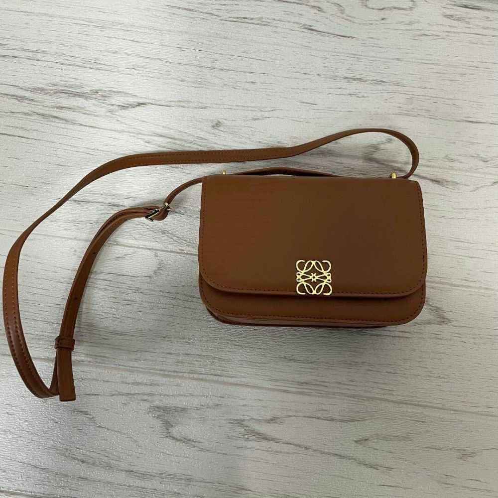 Loewe Paseo Plated Brown Satchel Bag-thumb-0