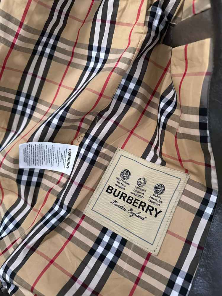 Burberry Black Leather Premium Quality Jacket-6