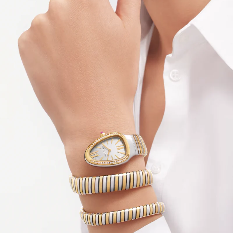 Bvlgari Serpenti Tubogas Watch,35 mm, Stainless Steel Yellow Gold 103797-3