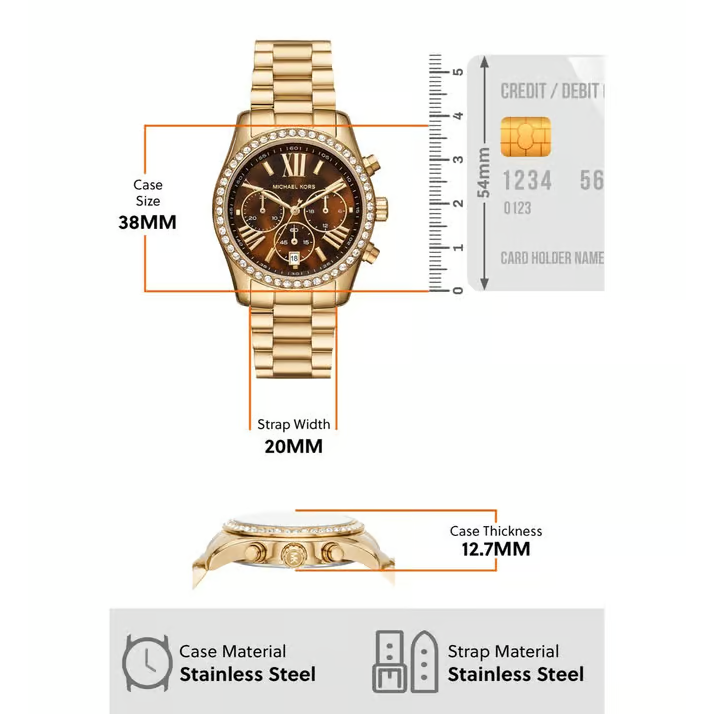 Michael Kors Lexington Chronograph Watch for Women MK7276-thumb-3