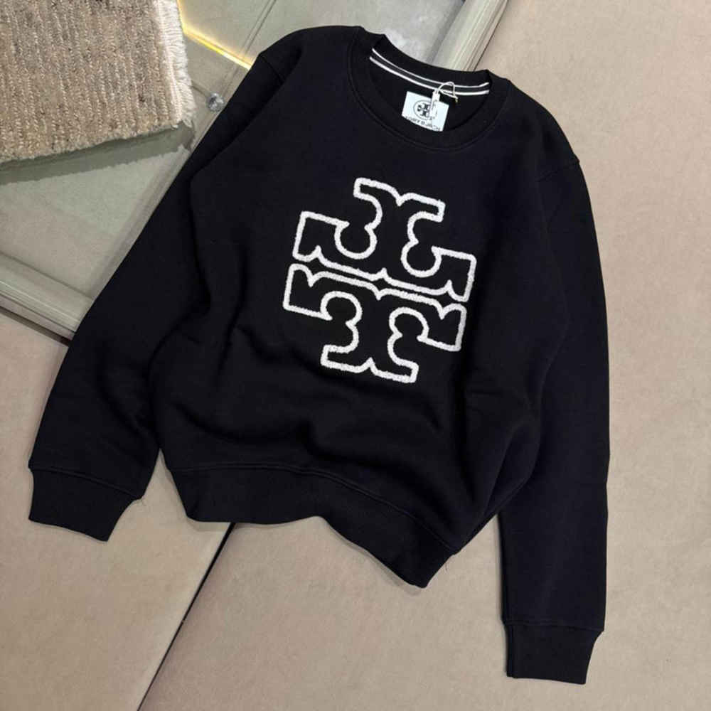 Tory Burch Black Embroidered Women Sweatshirt-1