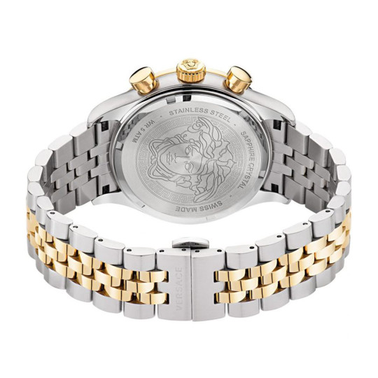 Versace Men Embellished Dial & Stainless Steel Bracelet Style Straps Analogue Watch VE2U00522-1